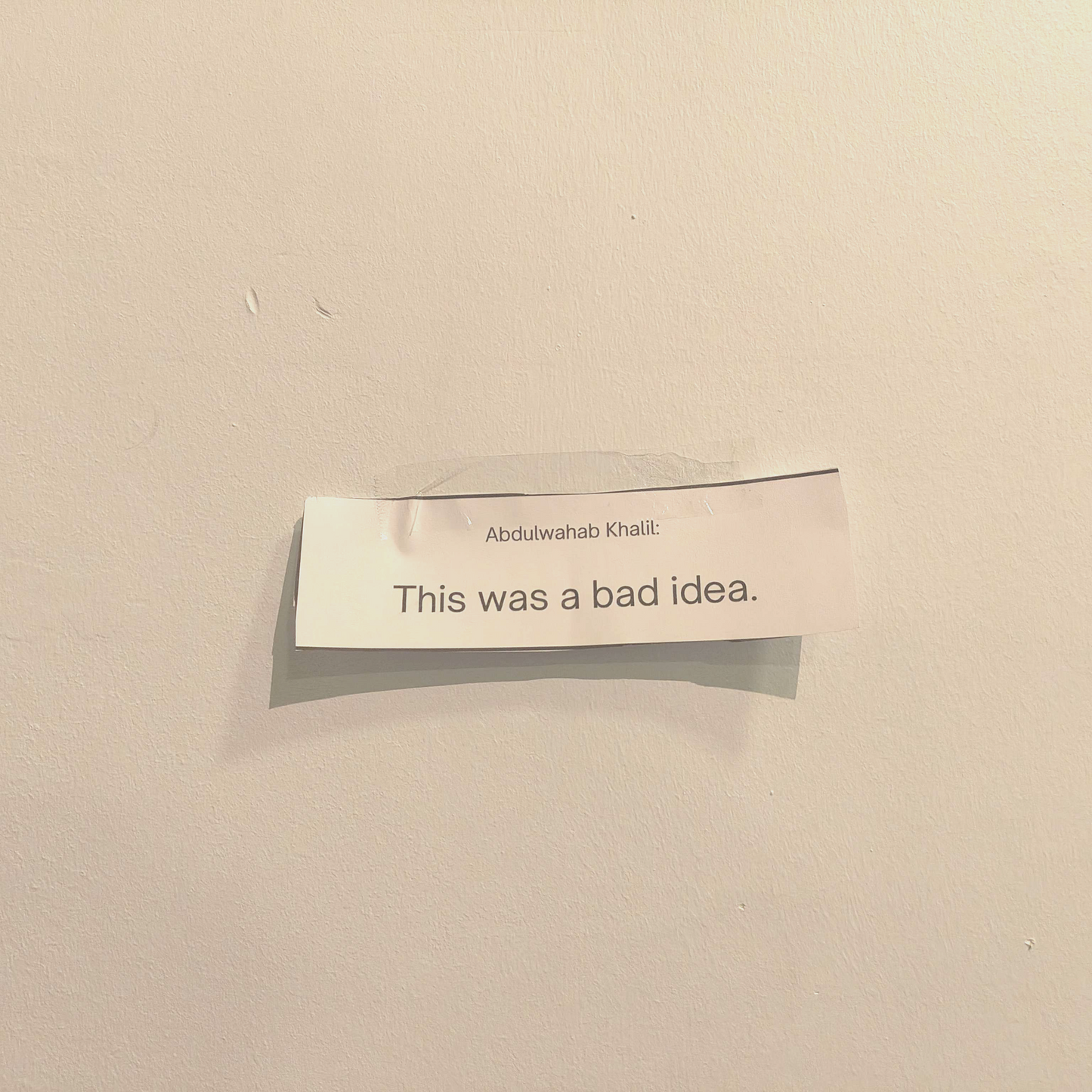 Text on The Regret Wall